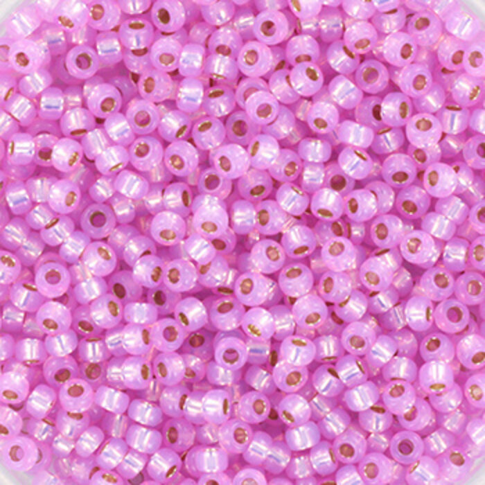 Miyuki Seed Beads 11/0 Silverlined Alabaster Dyed Hot Pink, 5 gram