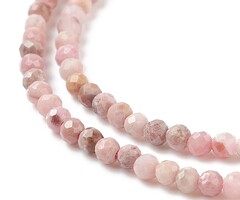 Natural Rhodonite Gemstone Faceted Beads 2mm, strand 39cm, 180 pieces