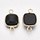 Natural Black Stone Edelsteen Tussenzetsel Vierkant 21x13x5mm