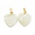 Natural Shell Charm Hart gold plated 17~17.5x14.5x3.5mm