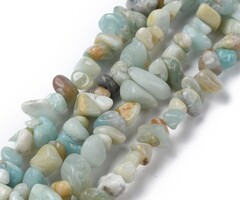 Amazonite Gemstone Chips Beads Turquoise 4x10mm, strand 80cm circa 150 pieces
