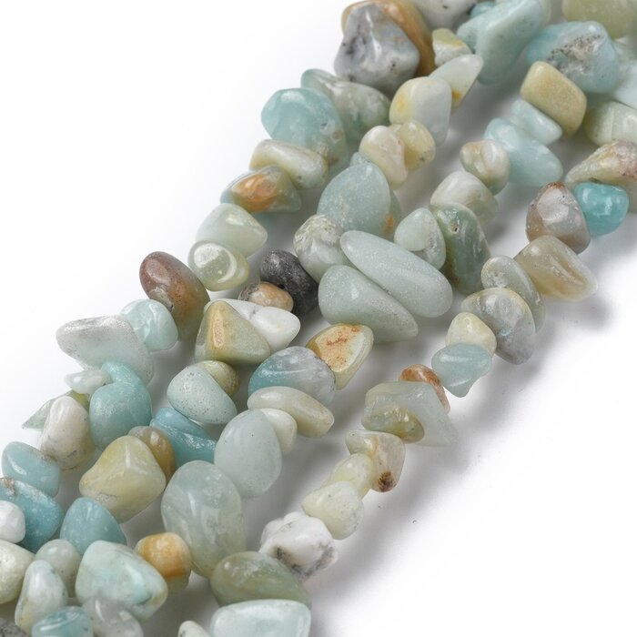 Amazonite Gemstone Chips Beads Turquoise 4x10mm, strand 80cm circa 150 pieces