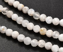 Natural Faceted Gemstone Beads Moonstone 3.5mm, strand 108 pieces