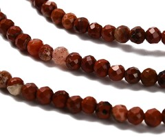 Natural Facet Edelsteen Kralen Rode Jaspis 3mm, streng 121 stuks