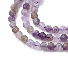 Natural Facet Edelsteen Kralen Amethist 3mm, streng 121 stuks