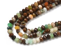 Natural Chalcedony Gemstone Beads Faceted Rondelle 4x2.5mm, strand 166 pieces