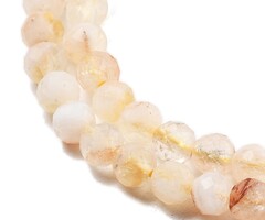 Natural Faceted Gemstone Beads Light Quartz 3mm, strand 116 pieces
