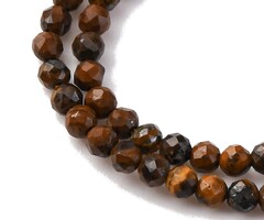 Natural Faceted Gemstone Beads Tigereye 2.5mm, strand 162 pieces
