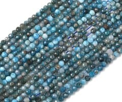 Natural Gemstone Faceted Beads Apatite 3mm, strand 115 pieces