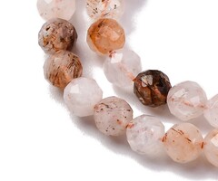 Natural Facet Edelsteen Kralen Rutielkwarts 4mm, streng 81 stuks