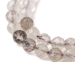 Natural Facet Edelsteen Kralen Rookkwarts 4mm, streng 86 stuks