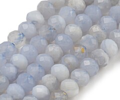 Natural Blue Lace Agate Gemstone Beads Faceted Rondelle 4x3mm, strand 117 pieces