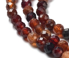 Natural Faceted Gemstone Beads Brown Garnet 4~4.5mm, strand 81 pieces