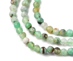 Natural Faceted Gemstone Beads Chrysoprase 3mm, strand 123 pieces