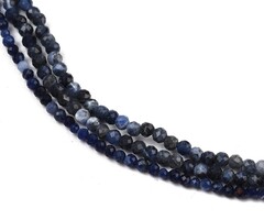 Natural Gemstone Faceted Beads Sodalite 3~4mm, strand 110 pieces