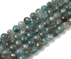 Natural Gemstone Faceted Beads Apatite 5.5~6.5mm, strand 54 pieces