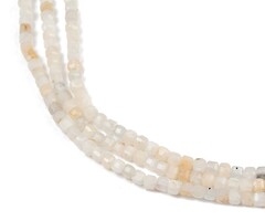Natural Faceted Gemstone Beads Moonstone Cube 3.5x3.5x3.5mm, strand 115 pieces