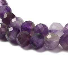 Natural Faceted Gemstone Beads Amethyst 6mm, strand 53 pieces