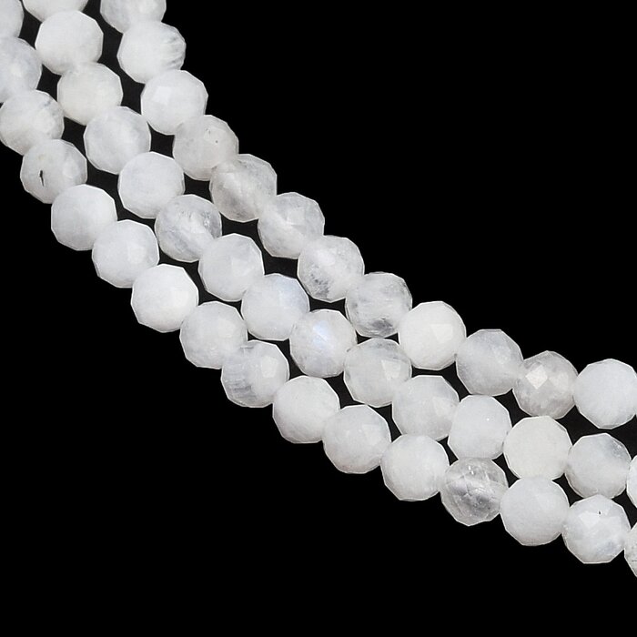 Natural Faceted Gemstone Beads Moonstone 3.25mm, strand 105 pieces
