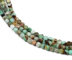 Natural Facet Edelsteen Kralen Chrysopraas 4mm, streng 85 stuks