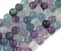 Natural Fluoriet Edelsteen Facetkralen 7mm, streng 31 stuks