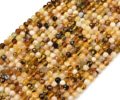 Natural Faceted Gemstone Beads Yellow Opal 5.5~6mm, strand 63 pieces