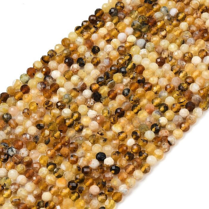 Natural Facet Edelsteen Kralen Gele Opaal 5.5~6mm, streng 63 stuks