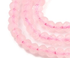 Natural Rose Quartz Gemstone Faceted Beads 3x2mm, strand 171 pieces