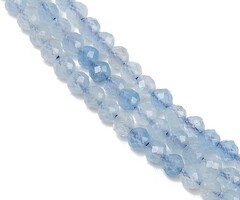 Natural Faceted Gemstone Beads Aquamarine 3.25mm, strand 105 pieces