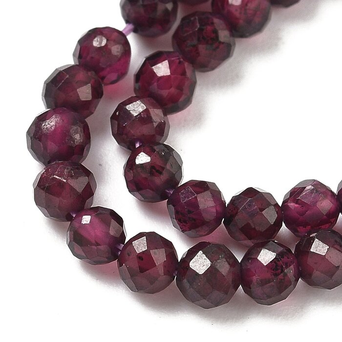 Natural Faceted Gemstone Beads Garnet 4mm, strand 86 pieces