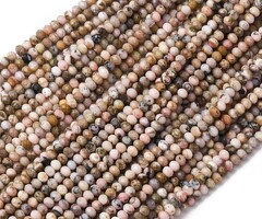 Natural Facet Edelsteen Kralen Rondelle Roze Opaal 6x4.5mm, streng 76 stuks