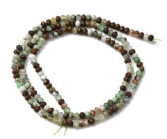 Natural Facet Edelsteen Kralen Rondelle Chrysopraas 3x2~2.5mm, streng 156 stuks