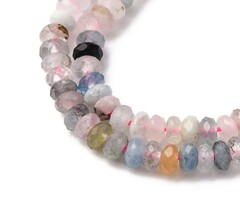 Natural Faceted Gemstone Beads Rondelle Morganite 4x2.5mm, strand 153 pieces