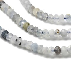 Natural Faceted Gemstone Beads Rondelle Aquamarine 3x2~2.5mm, strand 143 pieces