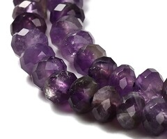 Natural Amethyst Gemstone Beads Faceted Rondelle 5x3~3.5mm, strand 104 pieces