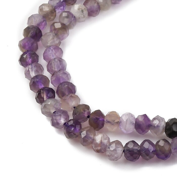 Natural Amethist Edelsteen Kralen Facet Rondelle 4x3mm, streng 114 stuks