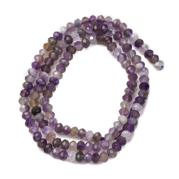 Natural Amethist Edelsteen Kralen Facet Rondelle 4x3mm, streng 114 stuks