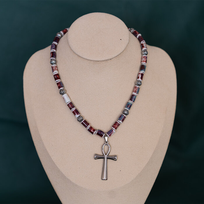 Make a bracelet and necklace set with porcelain beads