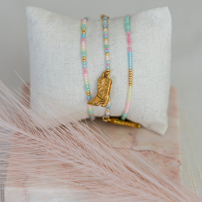 Cowboylaarzen armband maken met kleurrijke kralen Inspi682
