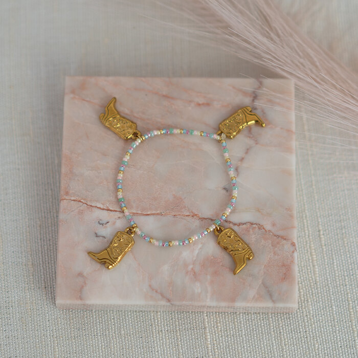 Cowboylaarzen armband maken met kleurrijke kralen Inspi682