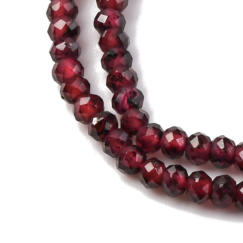 Natural Faceted Gemstone Beads Garnet 2x3mm, strand 171 pieces