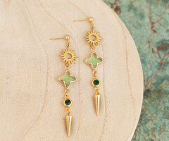 How to make Earring Studs with Green Pendants
