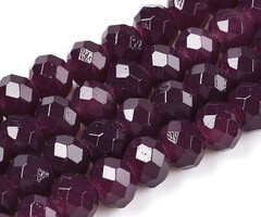 Facet Glaskralen Aubergine rondelle 3x2mm, streng 120 stuks