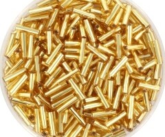 Miyuki Bugles 6mm - Silverlined Gold, 5 gram