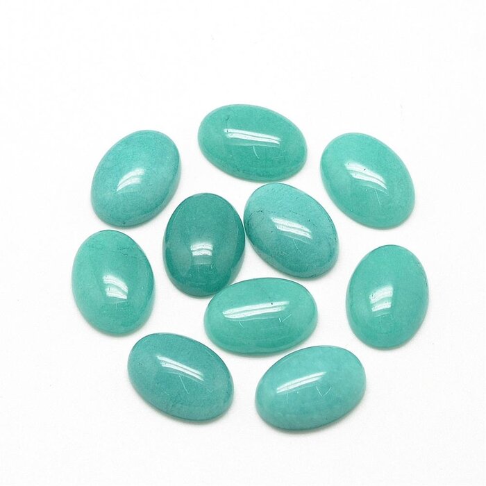 Colored white Jade turquoise Cabochon 18x13x5mm