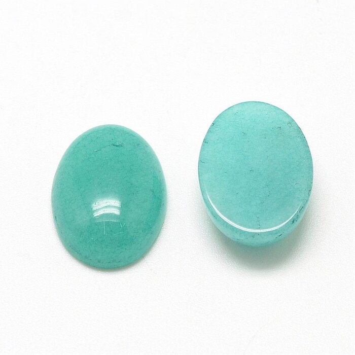 Colored white Jade turquoise Cabochon 18x13x5mm