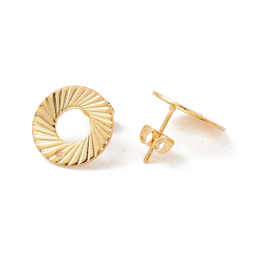 Stainless steel studs oorbellen met oogje Cirkel open 15mm, 2 stuks