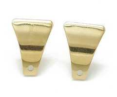 Stainless steel stud earrings with eyelet 16x12mm, 2 pieces