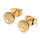 Stainless steel studs oorbellen met oogje rond textuur 6mm, 2 stuks