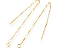 Stainless steel oorbel draadje met oogje 98x0.5mm, 2 stuks